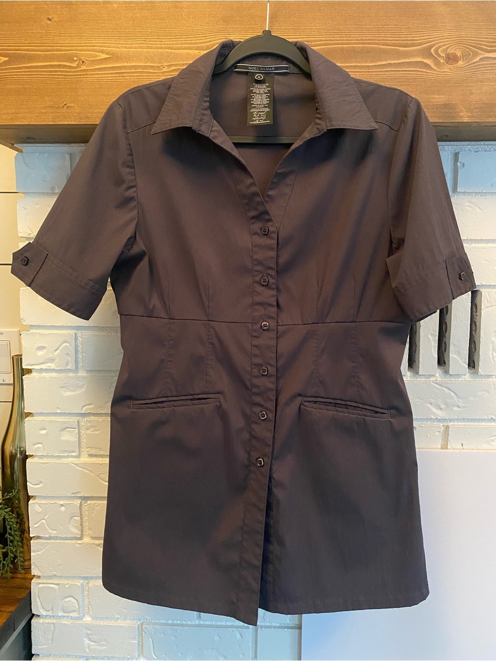 Noel Asmar Professional Spa Uniform Tunic Jacket Charcoal Gray Size Medium M